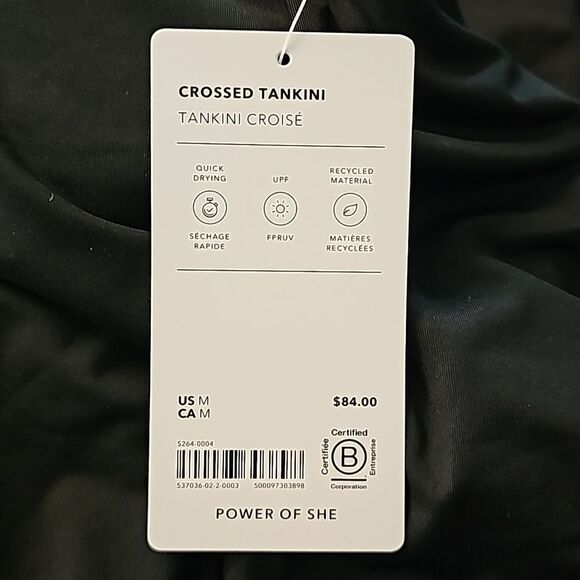 Athleta Crossed Tankini, Black, Size Medium, NWT - Picture 6 of 8